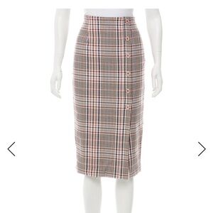 Veronica Beard Multicolor Plaid Pencil Skirt
